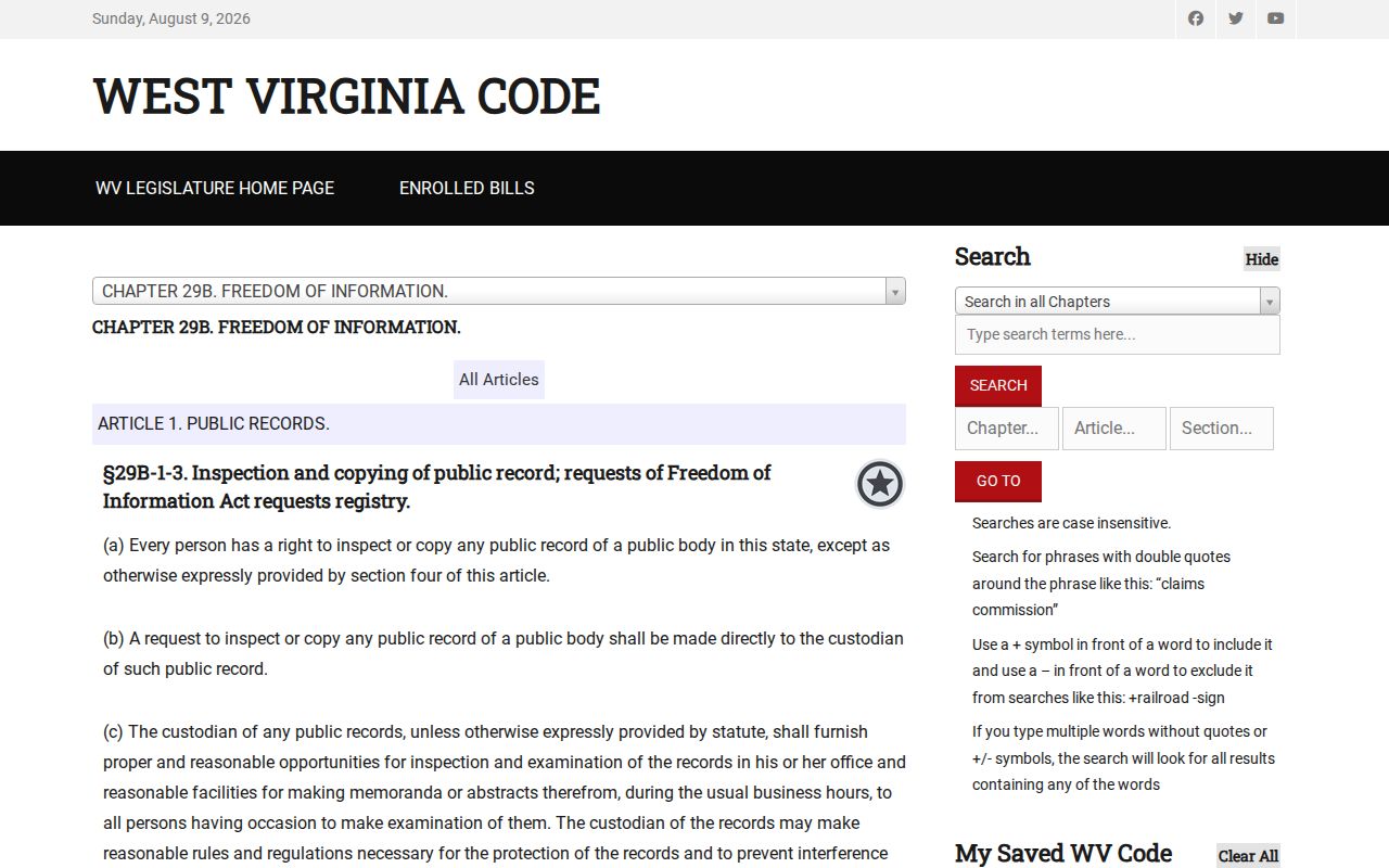 Preston County 72-hour release records FOIA provision
