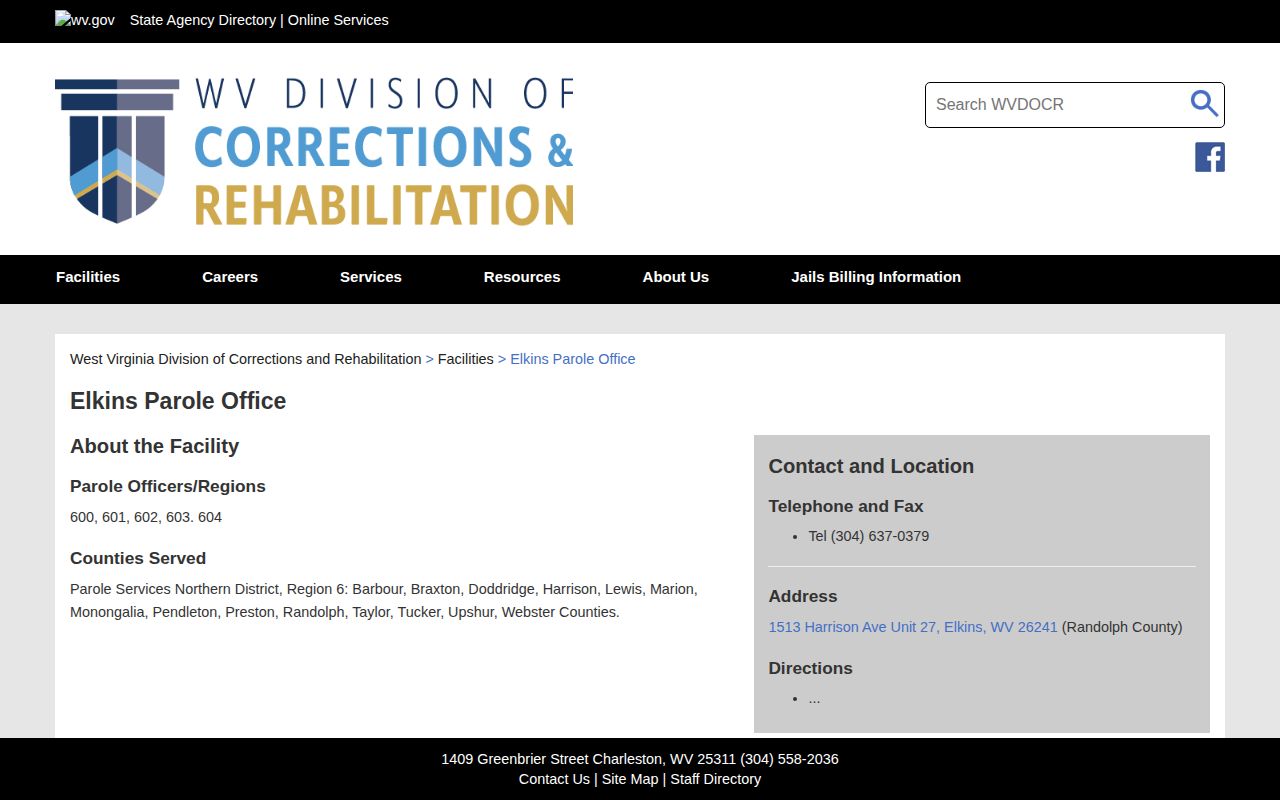 Preston County parole and probation Elkins office source